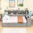 Wooden Daybed with Study Desk and Storage Shelves-764976573