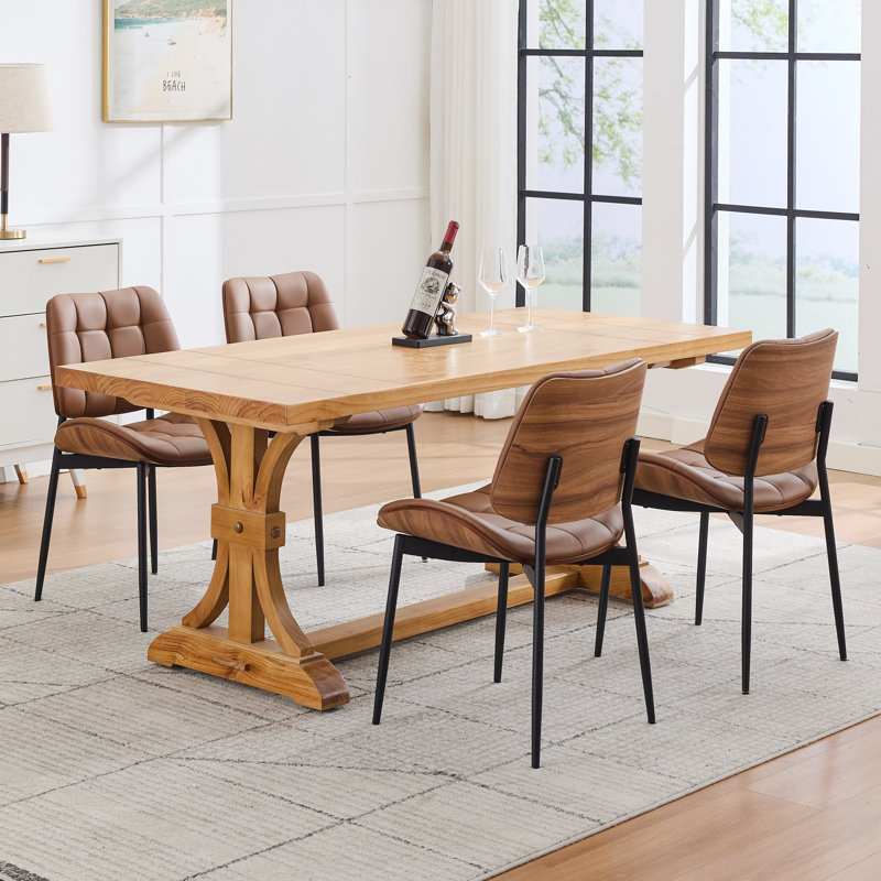 Chaise d'appoint rembourrée Modern, Brun, 4