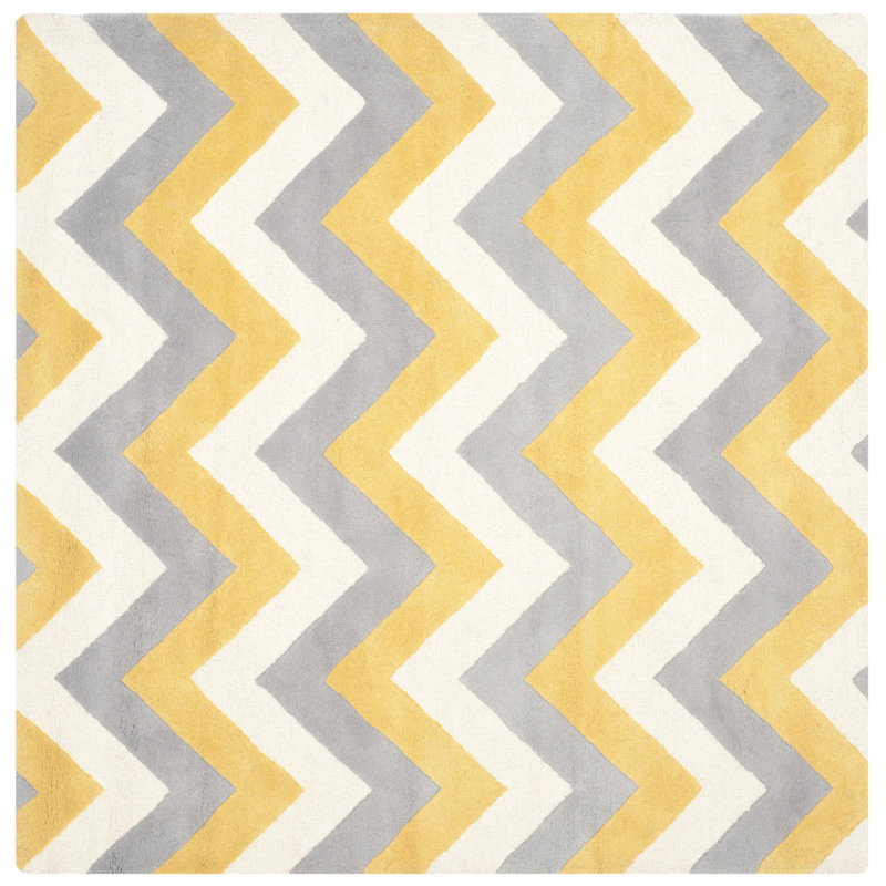 Tapis en laine touffeté à la main Sanyla, Carré 4 pi