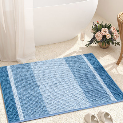 Mersin Gradient Chenille Water Absorbent Soft Plush Bath Rug