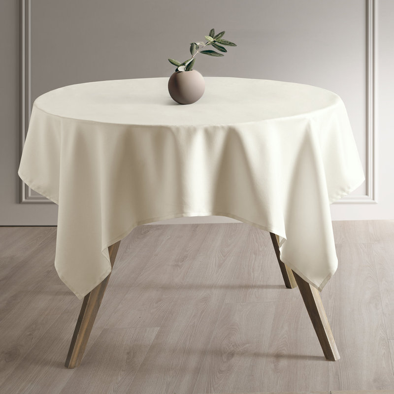 Performance Twill Table Cloth indoor and outdoor Single Piece, 54"W X 120"L, Light Cream