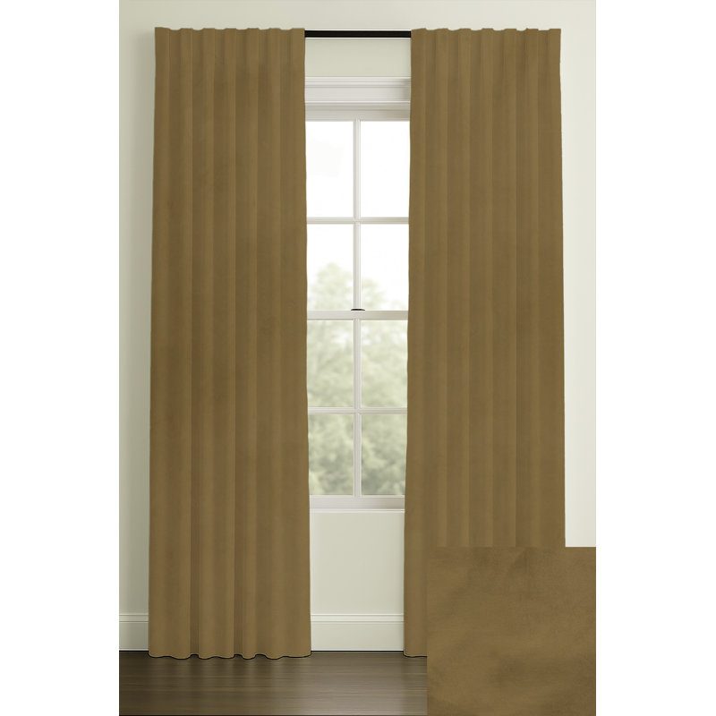 84" Rod Pocket/Back Tab Room Darkening Morton Tiger Eye, Inverted Pleat, Single, 33" W x 84" L