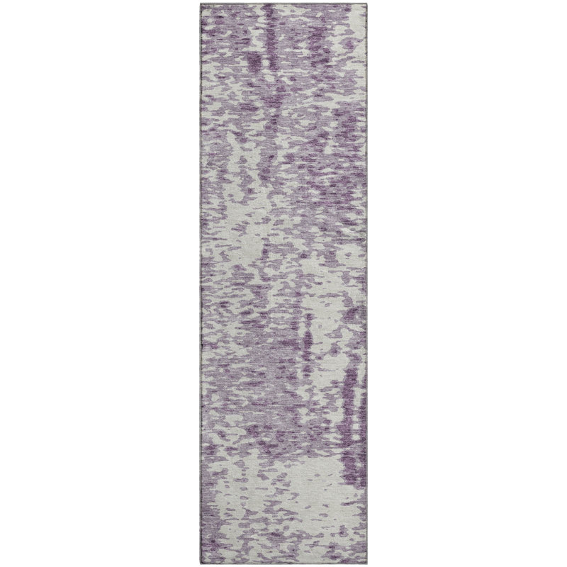 Tapis lavande Prisco lavable à la machine de qualité supérieure, Tapis de couloir 2 pi 3 po x 7 pi 6 po