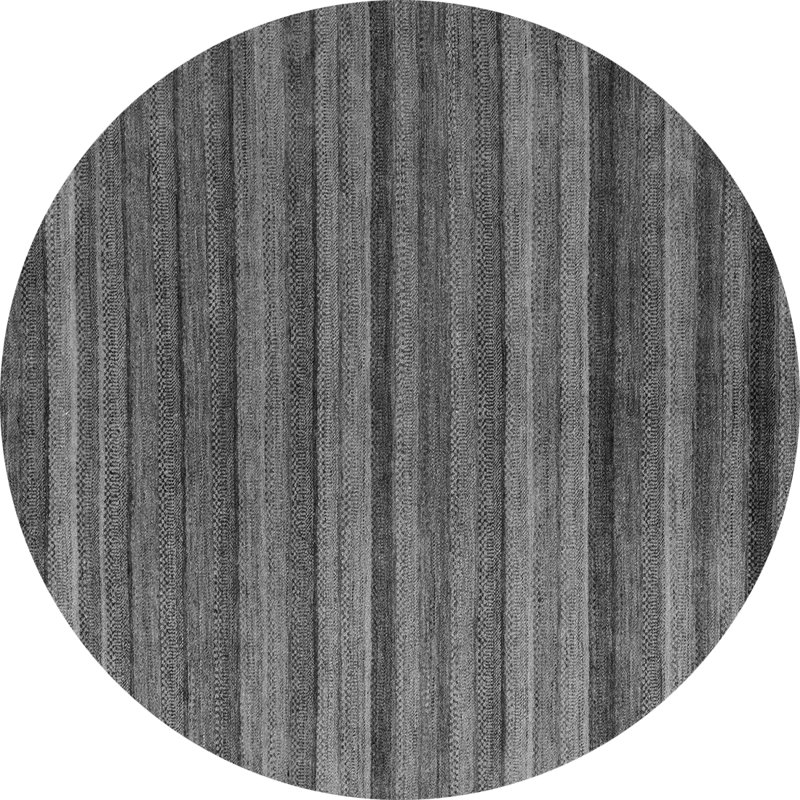 Tapis gris tissé à la machine Chisem, Rond 3 pi