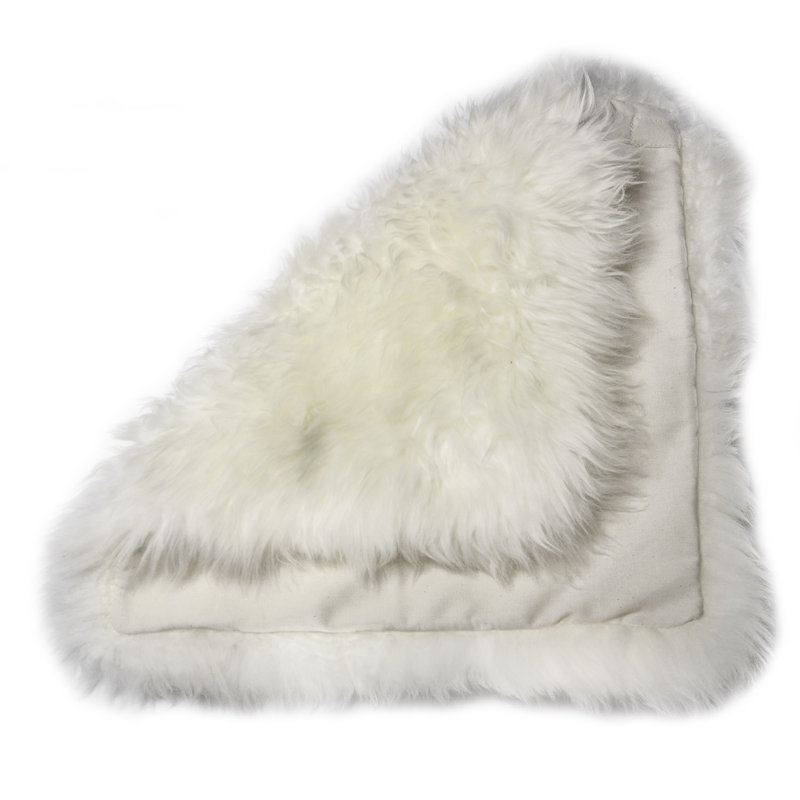 Housse de coussin en fourrure de mouton, Ivoire