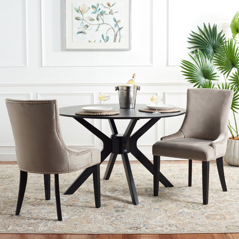 Chaise d'appoint rembourrée Gallager, 2, Coton champignon