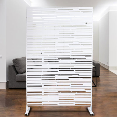 Metal Privacy Fence Panels 76" H - Outdoor & Indoor Solution Black Partition For Patio, Balcony Use