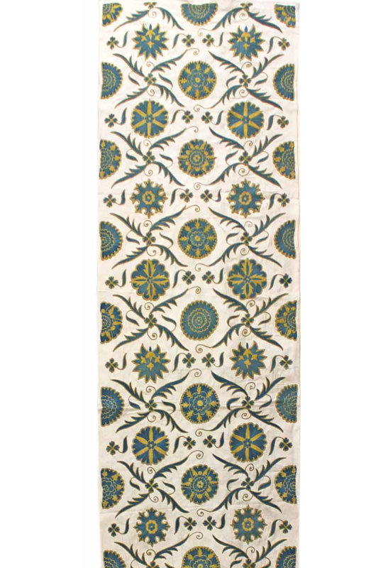 Suzani Wool Floral Area Rug, Runner 1'8" x 6'6"