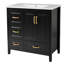 Meuble-lavabo 36 po avec lavabo, une armoire avec portes à fermeture douce, 4 tiroirs à fermeture douce, poignées en métal, noir-121294409