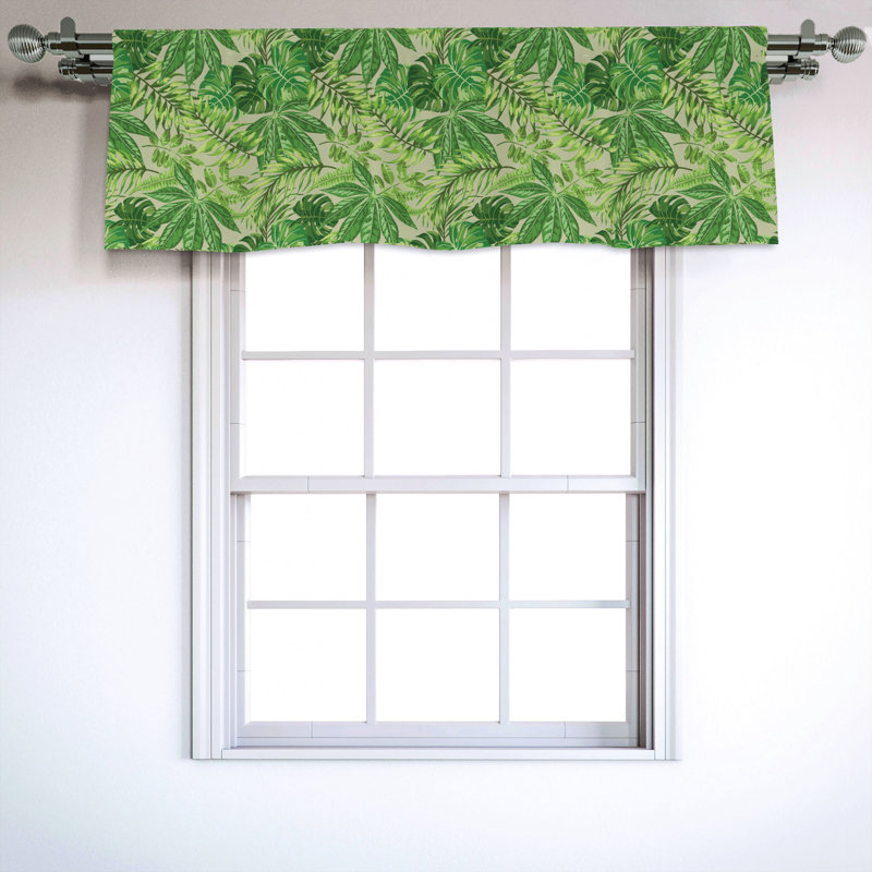 Sateen Floral Ruffled Window Valance