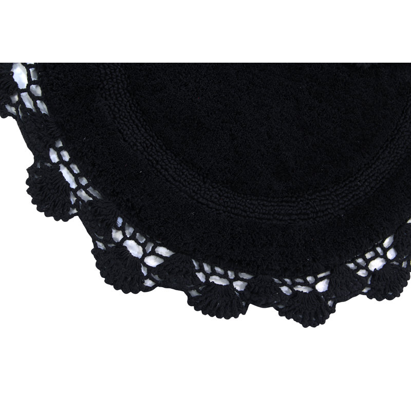 Tapis pour salle de bain Wingert, l 40 po x L 40 po, Noir