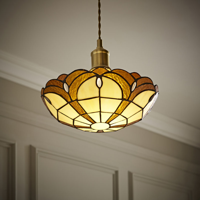 Kuo 14cm H Glass Round Pendant Shade ( Slip-On ) in Brown