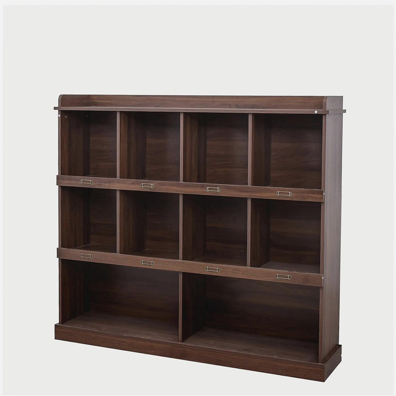 Bibliothèque à 10 niveaux, noyer