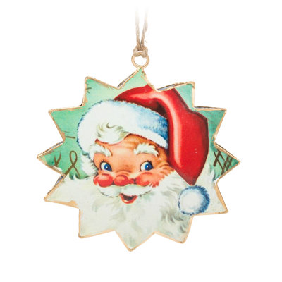 Ornements suspendus 2 pièces Starburst Santa