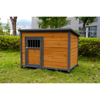Solid Wood Dog House, Waterproof Roof, Attractive Design Large Space Elegant Look
