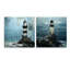 Mystérieux phare bleu et noir - ensemble d'art mural en verre acrylique côtier de 2-103922384