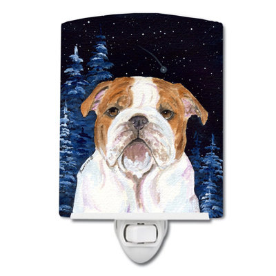 Starry English Bulldog Ceramic Night Light