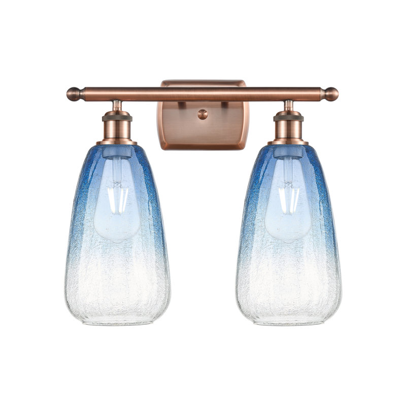 Glossop 2 - Light Vanity Light, Bleu / cuivre antique