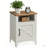 Bauman Farmhouse Nightstand, Bedside Table with a Cabinet and Open Compartment-70113972