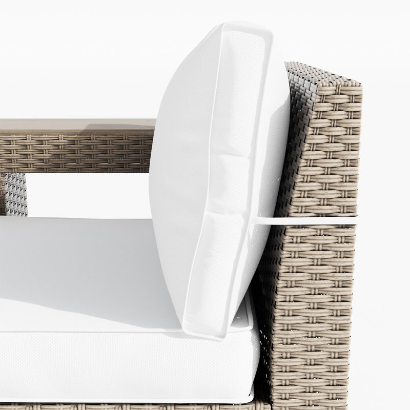 Fauteuil modulaire d'extérieur sans accoudoirs avec coussins, siège modulaire de patio pour sièges extensibles, Beige