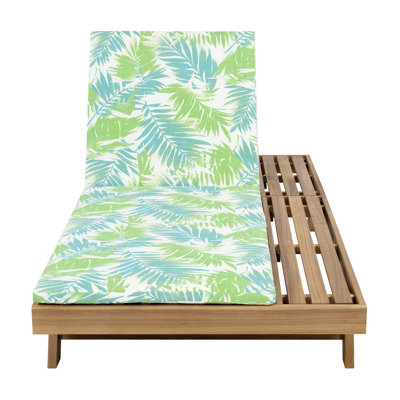 Archer Patio Acacia Wood Chaise Lounge with Adjustable Back & Removable Cushion