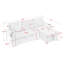 Canapé-lit coulissant de 85 po de largeur avec table rétractable et éclairage à DEL, ports de chargement USB et porte-gobelets-235765919