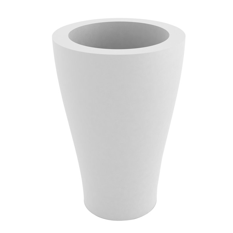Pot de fleurs en résine Nano, H 14,25 po x l 7 po x P 7 po, Blanc