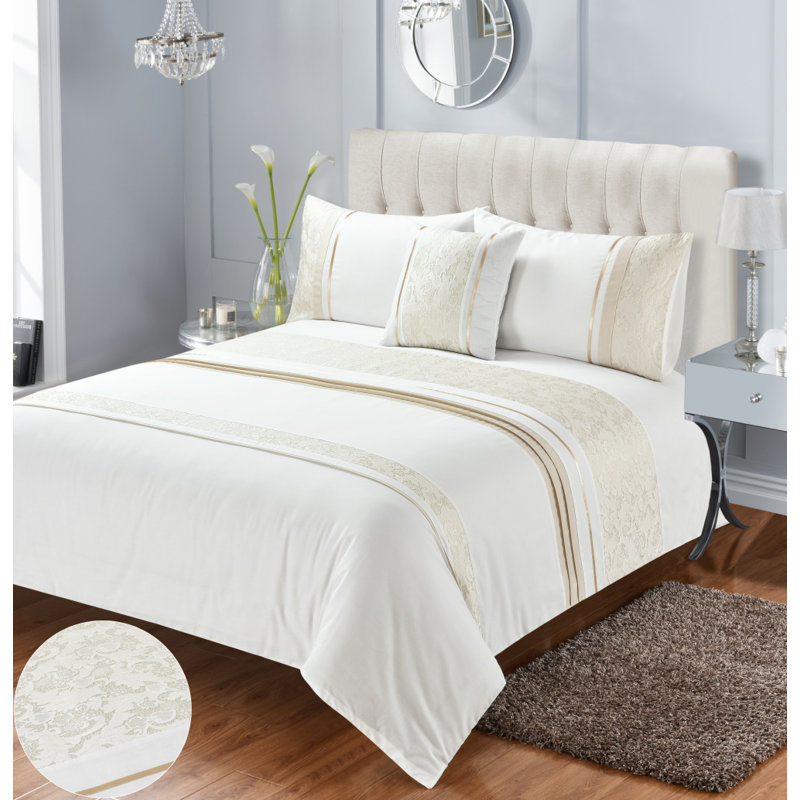 Lexie Cotton Blend Floral Duvet Cover Set with Pillowcases Included, Kingsize Duvet Cover + 2 Standard Pillowcases