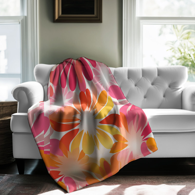 Rétro rose Delight - couverture Sherpa de qualité supérieure 1 pièce, L 60 po x L 80 po