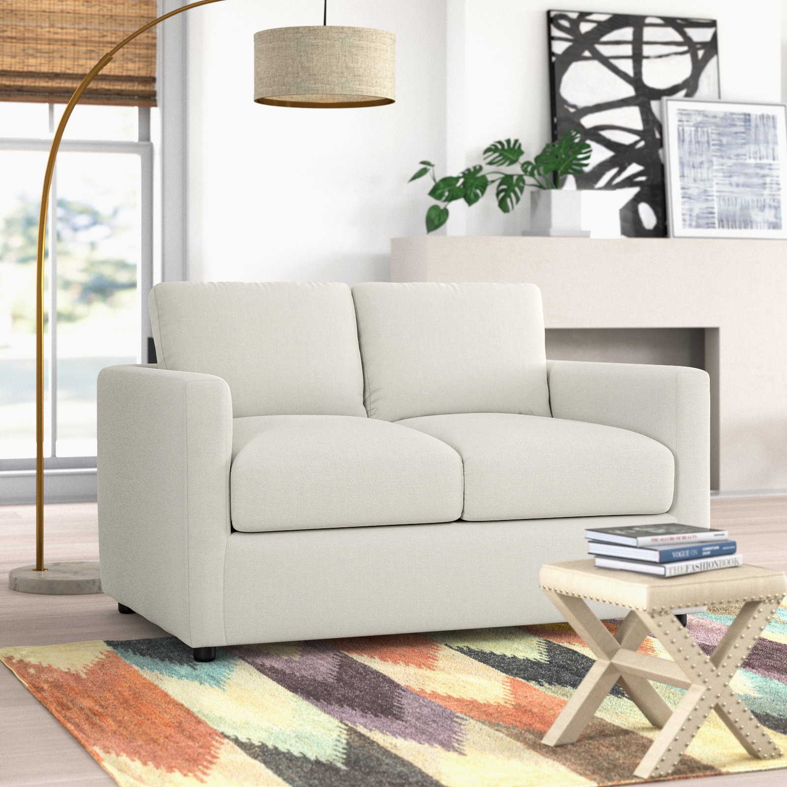 Godwin 53'' Upholstered Sofa, Conversation Pearl Basketweave
