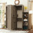Rotating Murphy Bed with Hidden Wall Cabinet, Dual 3-Tier Side Shelves, Convertible Desk, Space-Saving Multifunctional Wall Bed-600222485
