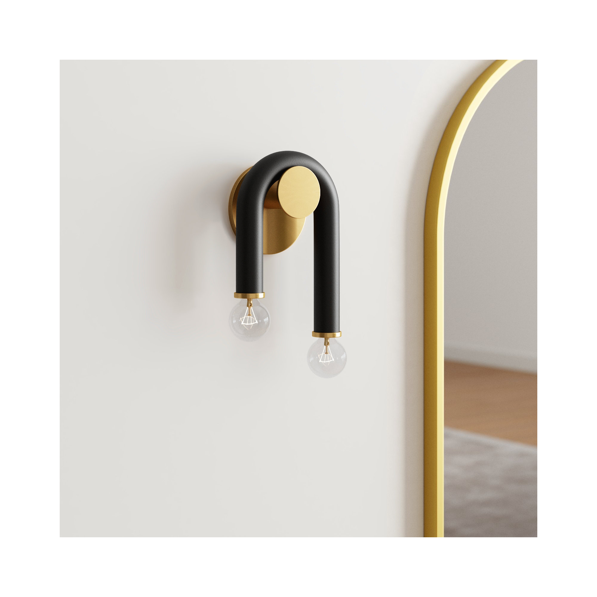 Jeremy 2 Light Steel Dimmable Armed Sconce, Aged Brass