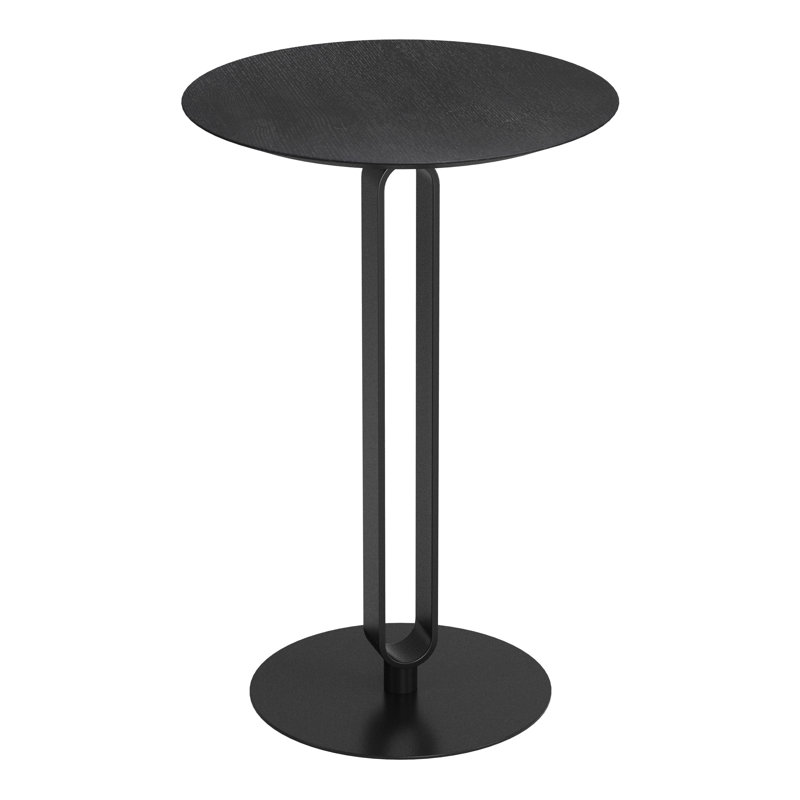 Derry Round Metal Base Dining Table, 35.4" H x 23.6" W x 23.6" D
