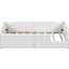 Lit plateforme simple tapissier avec garde-corps et port de charge efficace - options modernes de taille blanche