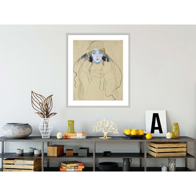 Tête de femme par Gustav Klimt, impression giclée encadrée