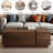 Rectangular Sliding Top Coffee Table With 2 Drawers And 2 Hidden Storage Compartments