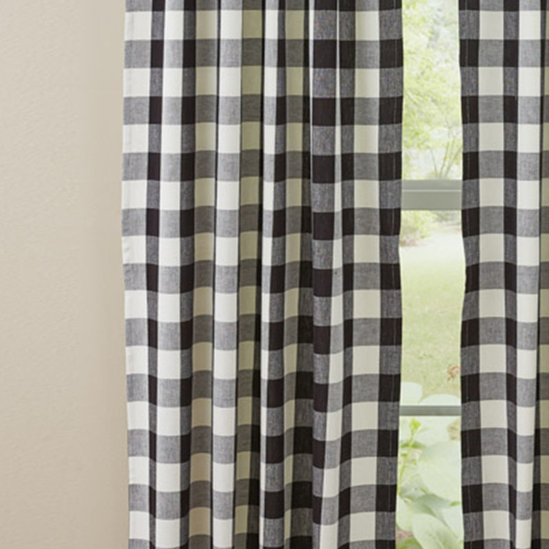 Codie-Leigh Cotton Room Darkening Curtain Pair, Black/Cream