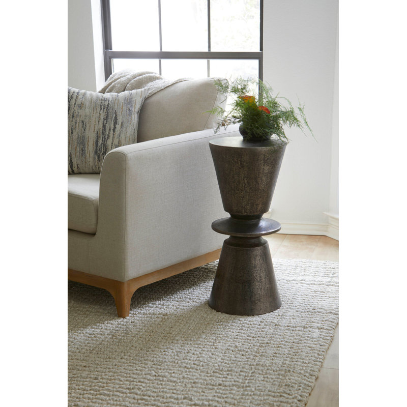 Clepsydra End Table, Antique Nickel