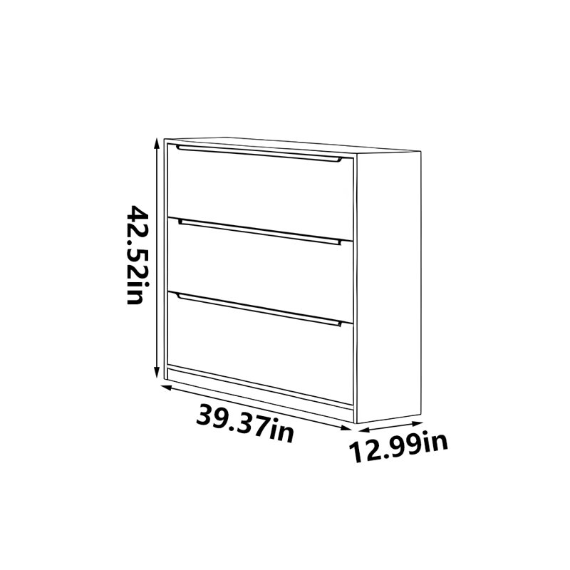 Modern simple furniture storage shoe cabinet, 42.52" H x 39.37" W x 12.99" D