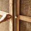 Armoire de rangement en bois et rotin