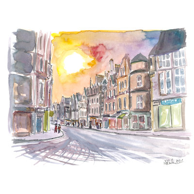 Martina Bleichner " Scottish Sunset In Cockburn Street Edinburgh " by Martina Bleichner