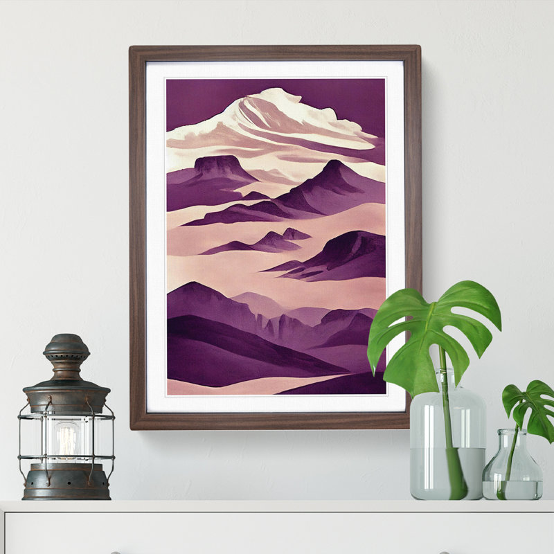 Mountain - Framed Print, 46cm H x 34cm W x 2cm D, Walnut