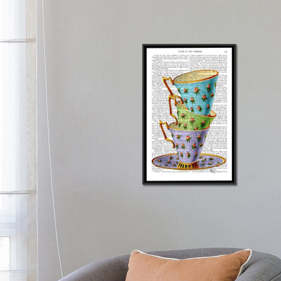 " Stack Of Three Vintage Teacups " by Fab Funky