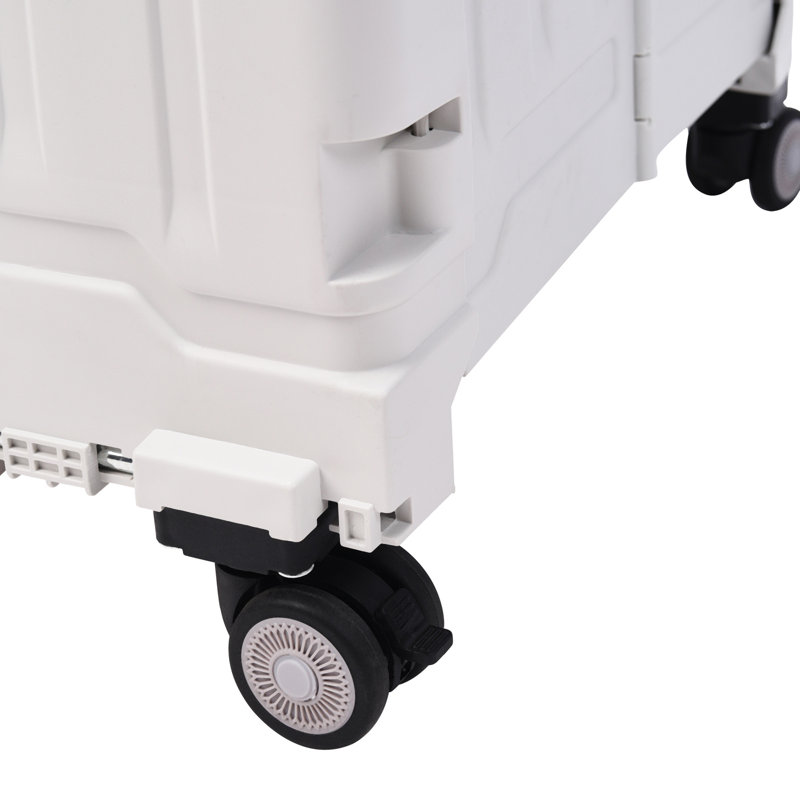 Disanto 91.5cm H x 39.5cm W Utility Cart with Wheels, White/Grey