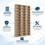 Tour multimédia haute de 11 niveaux, armoire de rangement à 33 compartiments avec étagères réglables, couleur naturelle-662175755