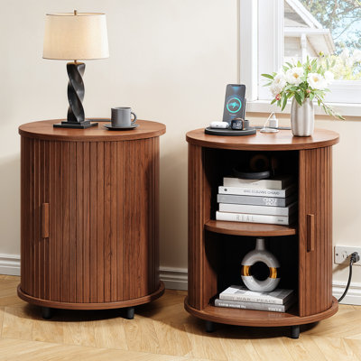 Ensemble de 2 tables de bout rondes LunaSide
