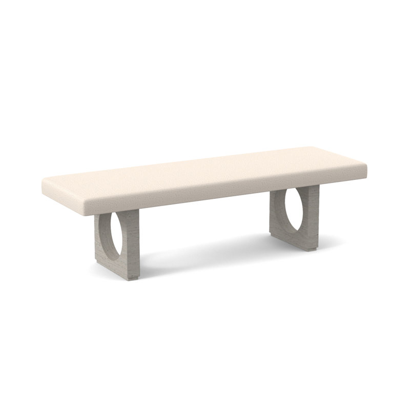 Void Upholstered Bench, Bisque, Venice Ivory