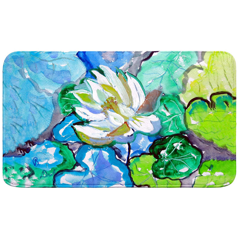 Tapis de bain White Lily, Simple - L 18 po x l 30 po