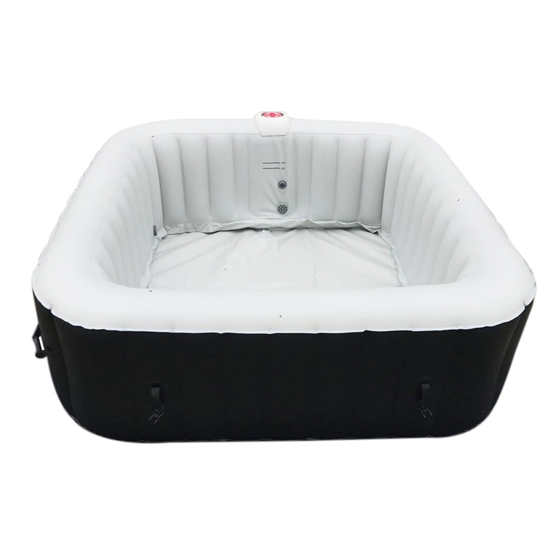 ALEKO Aleko 120 Volt 6 Person Plastic Square Inflatable Hot Tub, Black