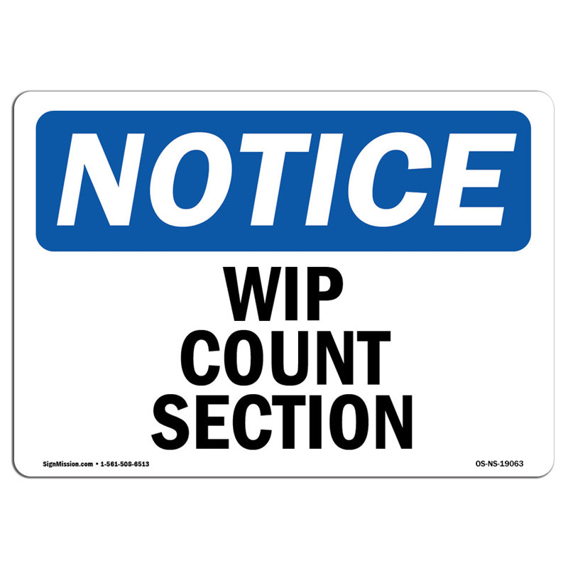 Signe de la section Wip Count